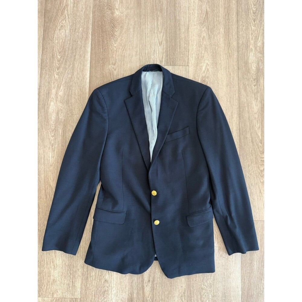 Brooks Brothers 40L Navy Gold Buttons Men’s Blazer Explorer Fitzgerald Fit